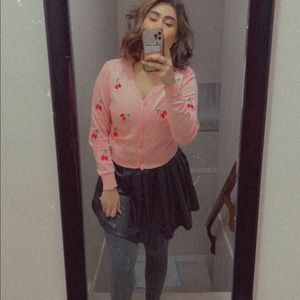 Black faux leather skirt